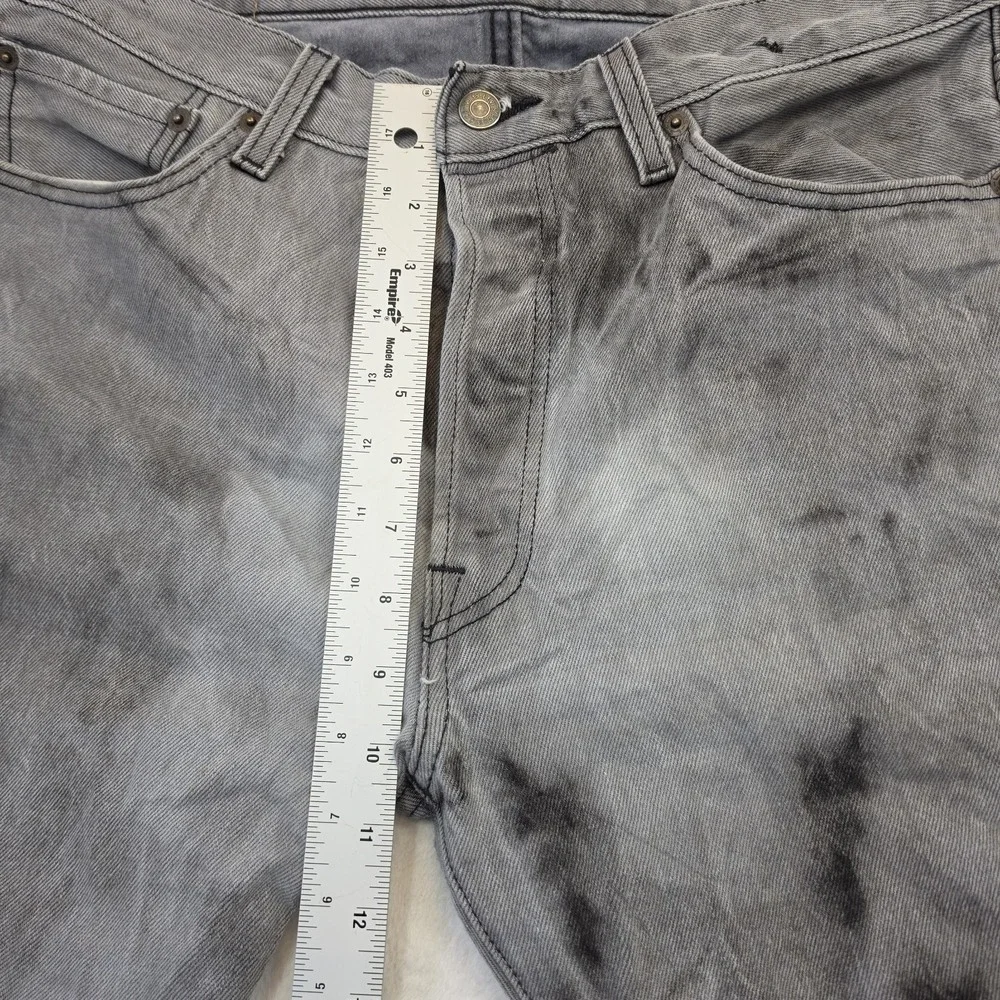 Levis 501 WaterLess Jeans Mens W34 L30 Gray Straight Leg Button Fly Denim